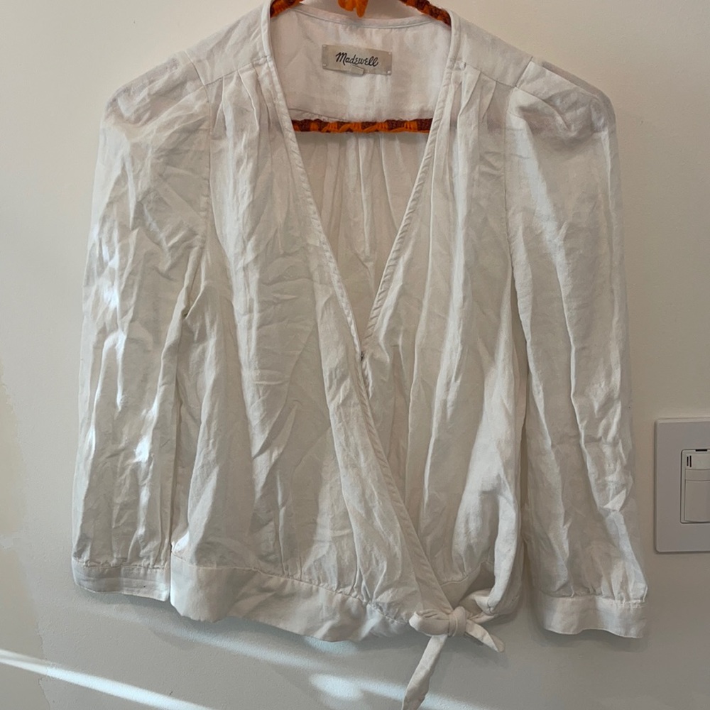 Madewell wrap top in white